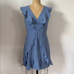 BCBG Max Azaria Tyrah Ruffle Mini Dress Misty Blue Ruffle Dress 06
